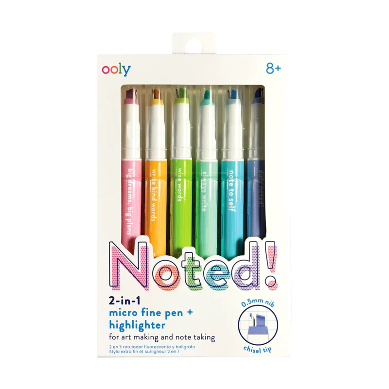 Noted! 2-in-1 Micro Fine Tip Pens & Highlighters - Ages 8+