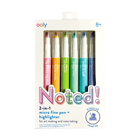 Noted! 2-in-1 Micro Fine Tip Pens & Highlighters - Ages 8+