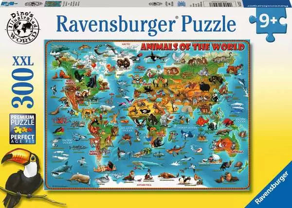 300 Piece XXL Puzzle: World Landmarks Map - Ages 9+
