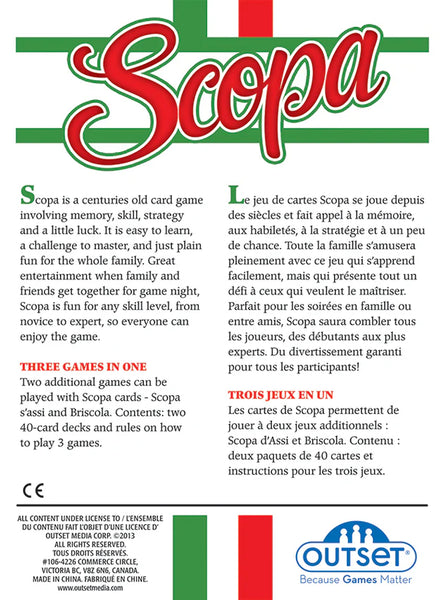 Scopa: the Traditional Italian Card Game - Ages 8+