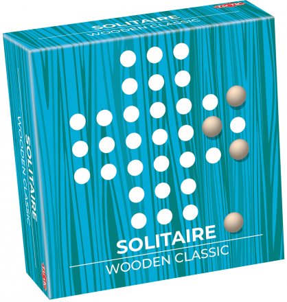 Wooden Solitaire Board Game - Classic Marble Brain Teaser
