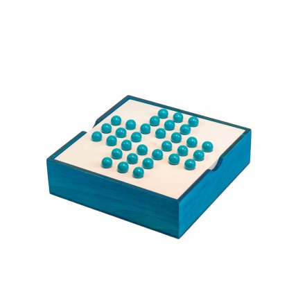 Wooden Solitaire Board Game - Classic Marble Brain Teaser