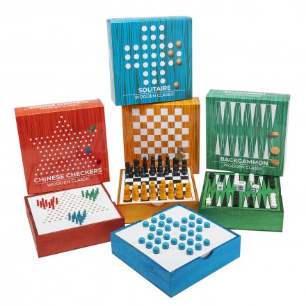Wooden Solitaire Board Game - Classic Marble Brain Teaser