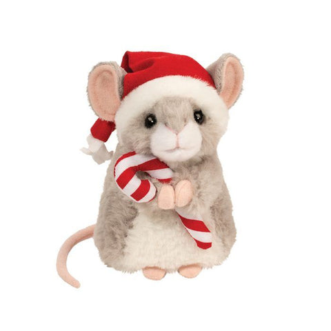 Douglas: Merrie the Mouse with Santa Hat and Candy Cane - Ages 2+