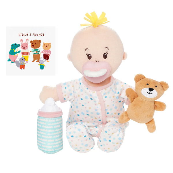 Manhattan Toy: Love, Stella Sleepy Time Set Peach Doll with Blonde Tuft - Ages 12mths+