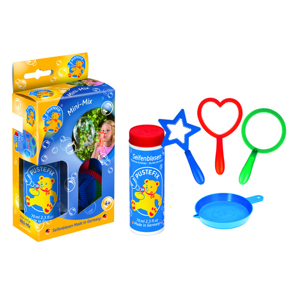 Pustefix Mini Mix bubbles with tray and 3 Wands