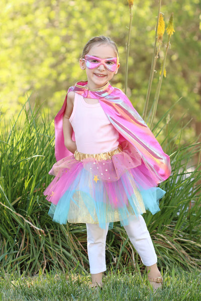 GP: Super-duper Tutu, Cape & Mask Set Pink & Gold - Size 4-6