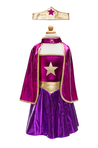 GP: Superhero Star Dress, Cape & Headpiece - Size 5-6