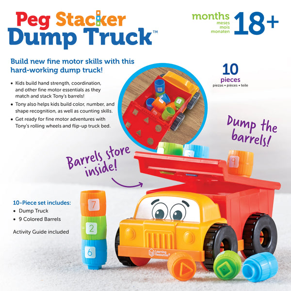 Tony the Peg Stacker Dump Truck - Ages 18mths+