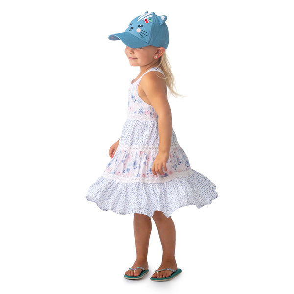 Ball Cap : Cat - Denim - UPF50 - Large 4-6 yrs