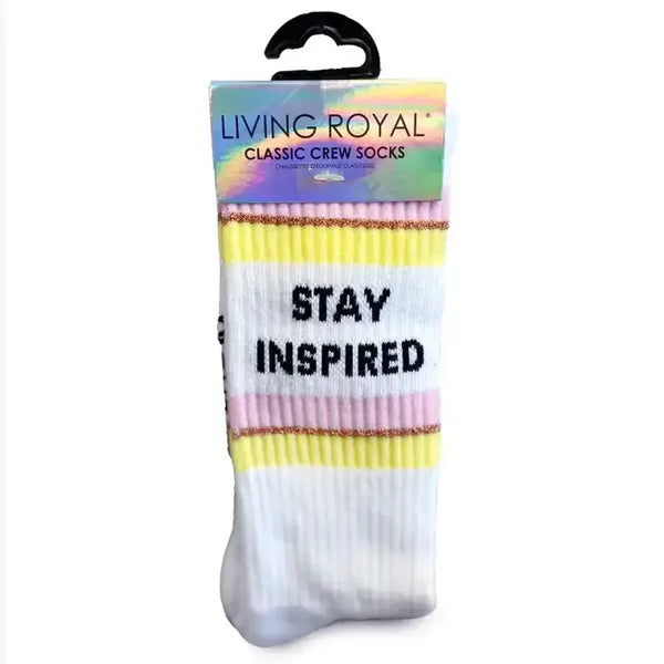 Checkered Heart Classic Crew Socks - White