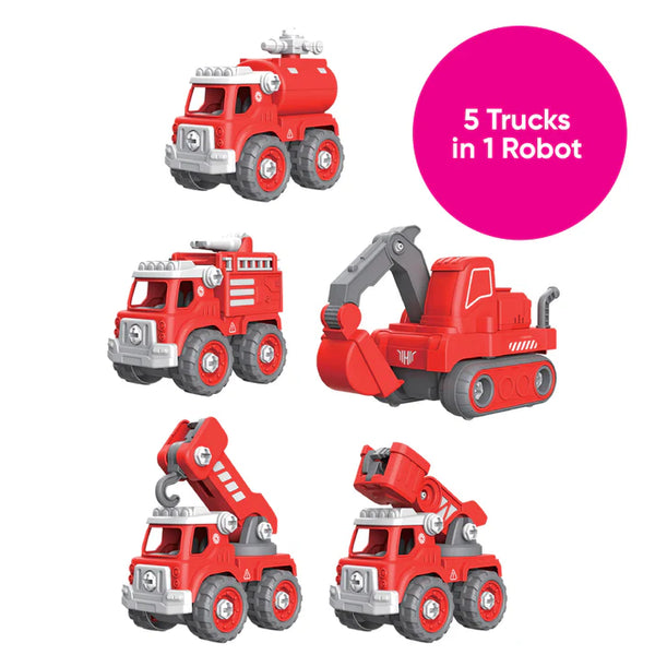 5-in-1 Truck-O-Bot Fire Engine - Ages 3+