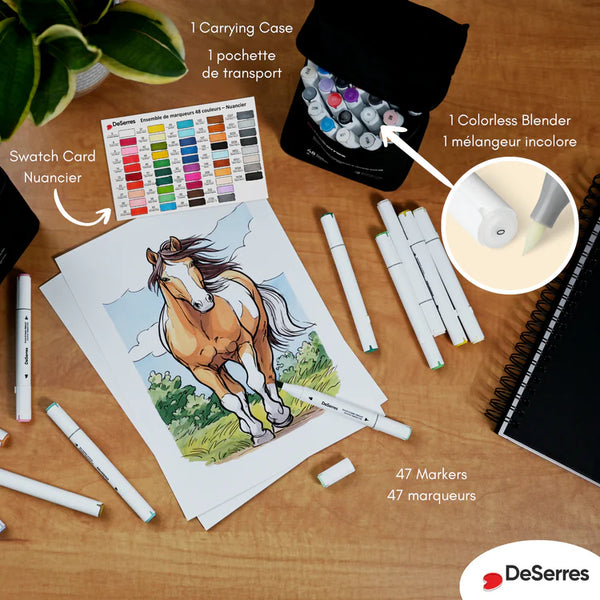 Deserres: 48 Dual-Tip Alcohol Markers - Ages 13+