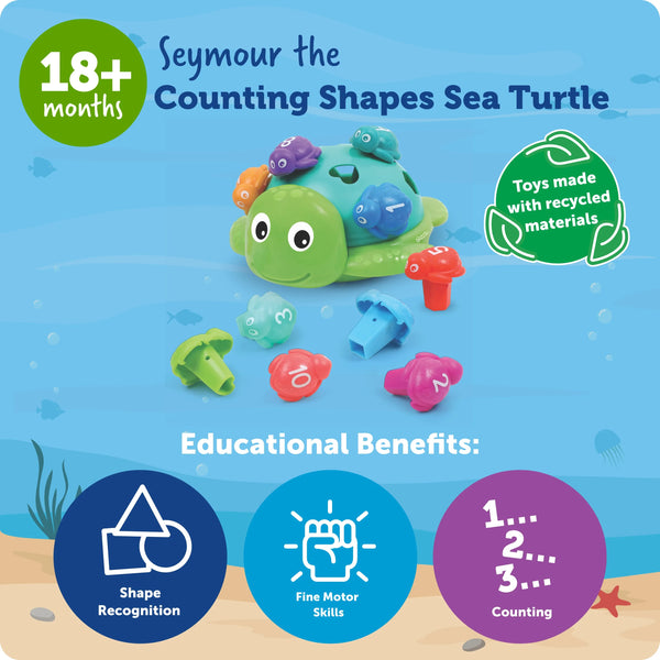LR: Seymour the Counting Shapes Sea Turtle - Ages 18mths+
