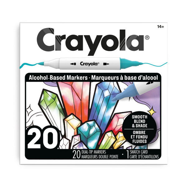 Crayola - 20 Count Dual-Tip Alcohol Marker Set - Fine & Chisel Tips