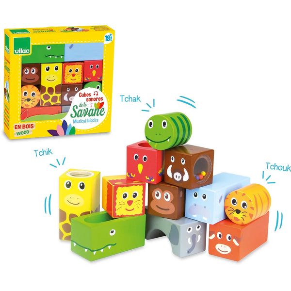 Vilac: Savanna Musical Blocks - Ages 18mths+
