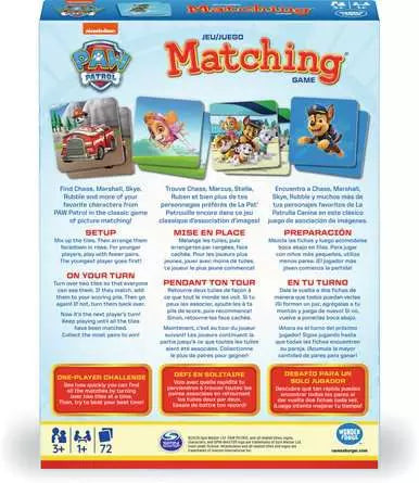 Paw Patrol Matching Game - Age 3+