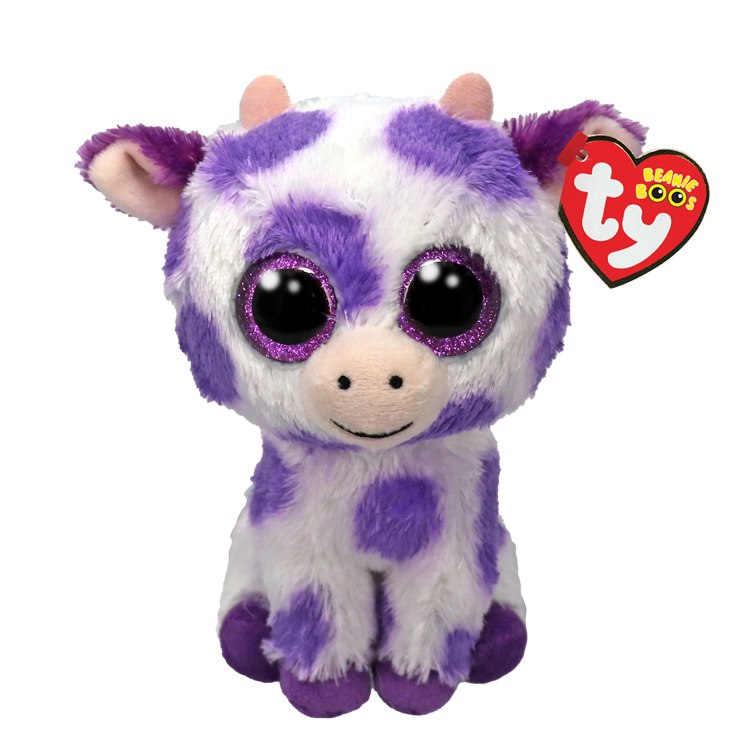TY: Beanie Boos - Ethel - Cow Purple Spots -  Ages 3+