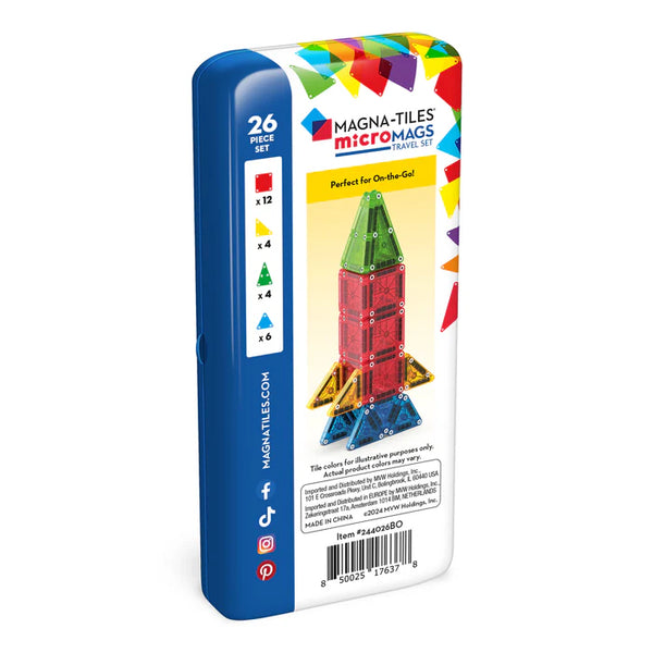 MT: MicroMAGS 26 Piece Travel Set - Bold Colours - Ages 3+