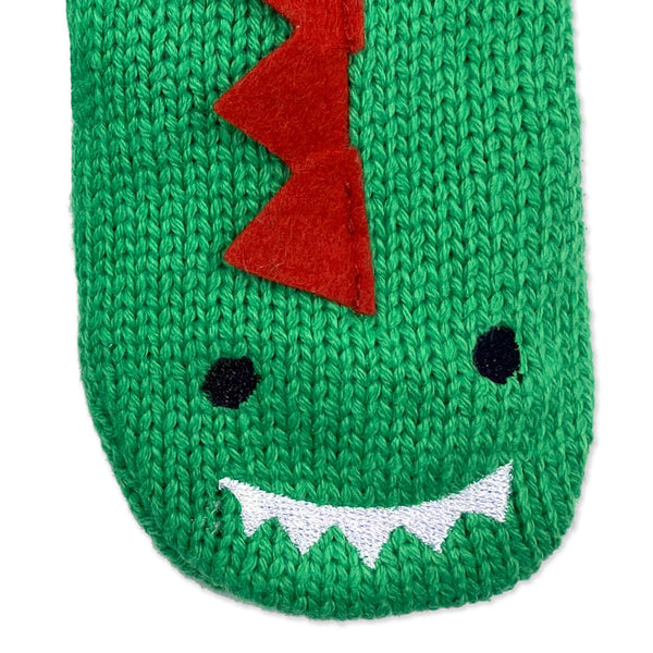 ZOOCCHINI: Baby Knitted Mittens - Devin the Dinosaur - 12-24 months