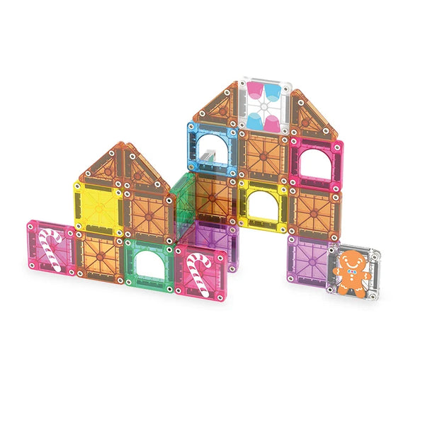 Magna-Tiles MicroMAGS Gingerbread House 24 Piece Travel Set
