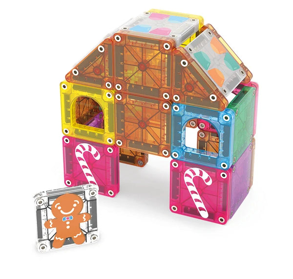 Magna-Tiles MicroMAGS Gingerbread House 24 Piece Travel Set