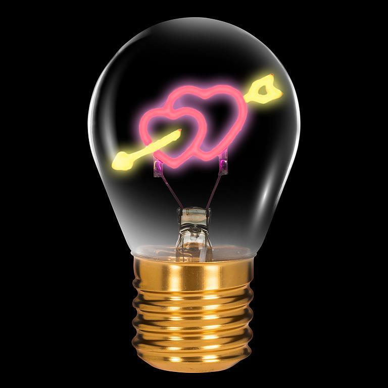 Hearts & Arrow - Neon Led - Lightbulb  Pink/Yellow - Age 6+
