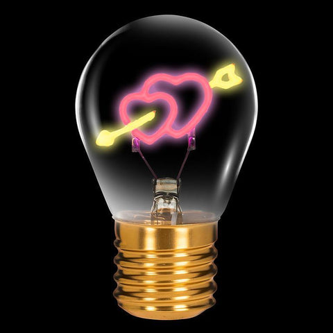 Hearts & Arrow - Neon Led - Lightbulb  Pink/Yellow - Age 6+