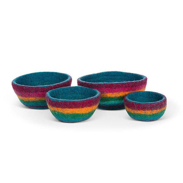 Nesting  Rainbow Stripe -  4 Nesting Bowls - Rainbows - Age 8+