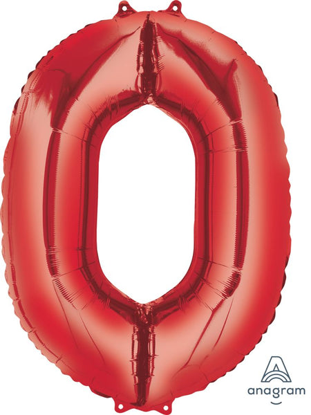 34" Balloon: Giant Number 0 - Multiple Colours Available