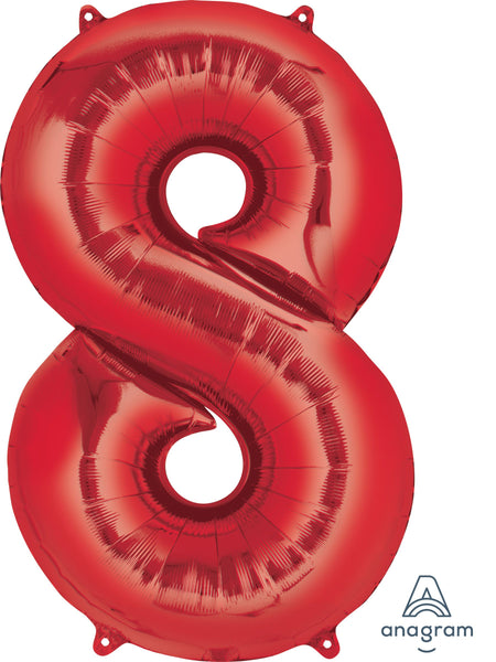 34" Balloon: Giant Number 8 - Multiple Colours Available