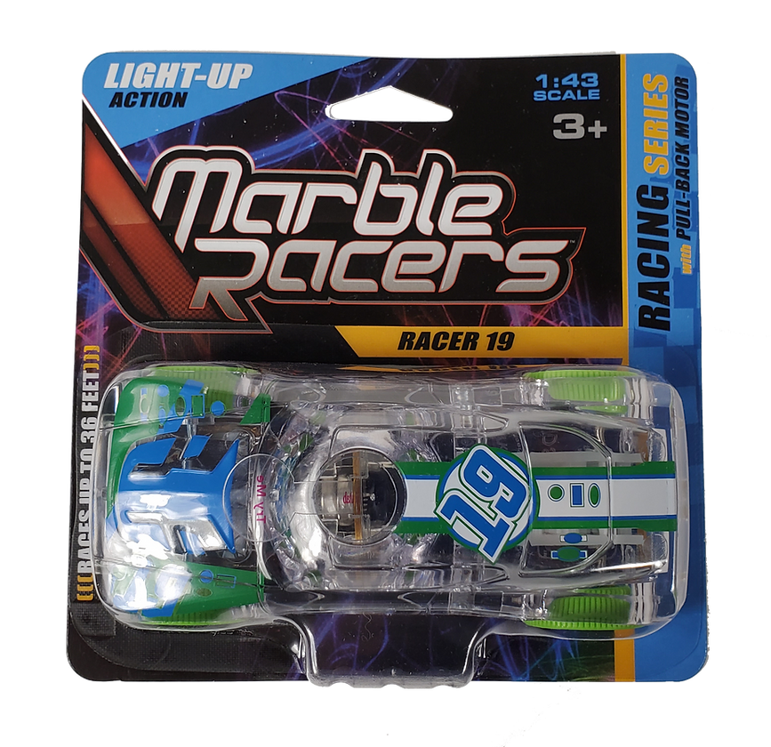 Marble Racers: Pull-back Light-up Cars - Ages 3+