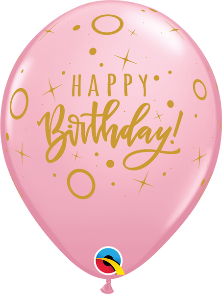 11" Latex Balloon: Birthday Dots & Sparkles - Multiple Colours Available