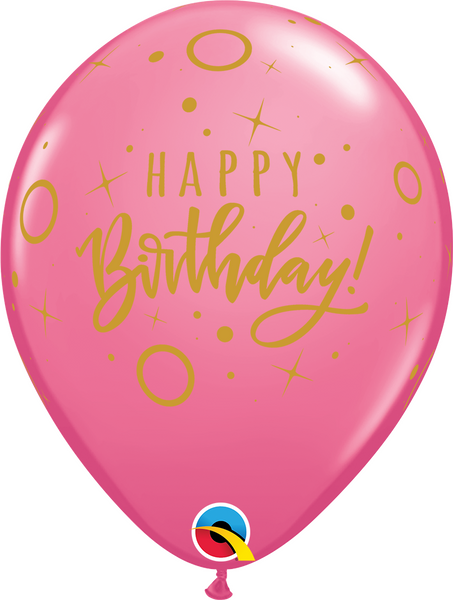 11" Latex Balloon: Birthday Dots & Sparkles - Multiple Colours Available