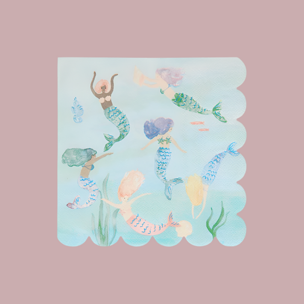 MM: Mermaids Swimming Large Napkins - 16 Pieces