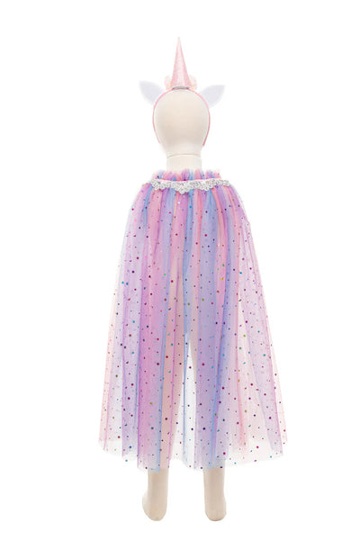 GP: Rainbow Unicorn Cape and Headband Set - Size 4/6