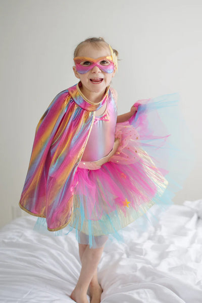 GP: Super-duper Tutu, Cape & Mask Set Pink & Gold - Size 4-6