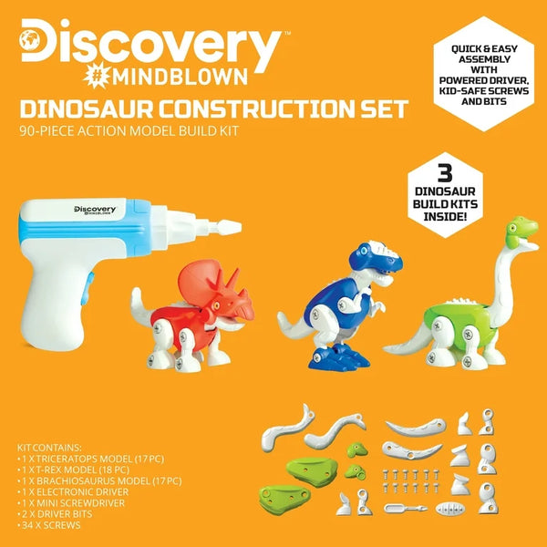 Discovery Mindblown Toy Dinosaur Construction Set (90pcs) - Ages 4+