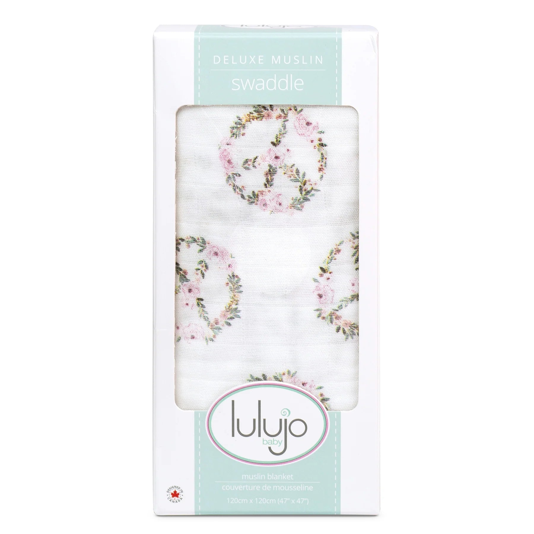 Lulujo: Bamboo Muslin Swaddle 1-Pack: Peace - Ages 0+