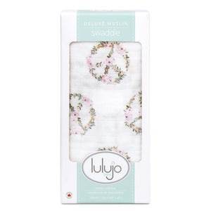 Lulujo: Bamboo Muslin Swaddle 1-Pack: Peace - Ages 0+