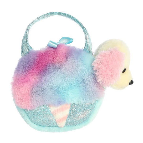 Fancy Pals Cream/Pink Puppy Dog Plush and Cotton Candy Purse Set