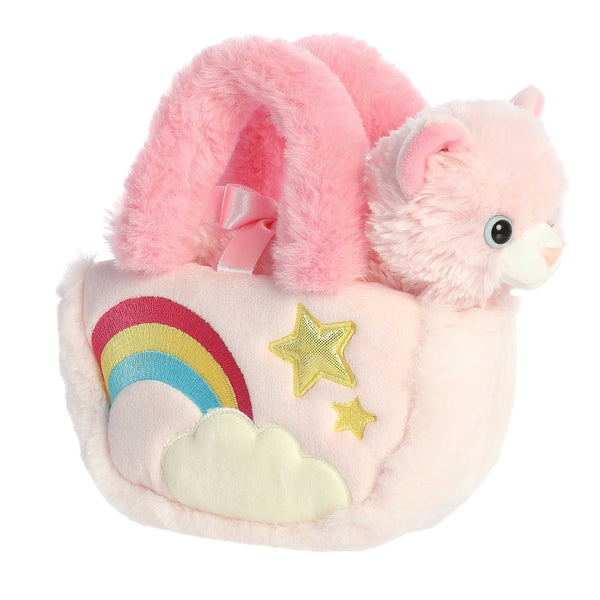 Fancy Pals Pink Kitten Plush and Pastel Rainbow Purse Set