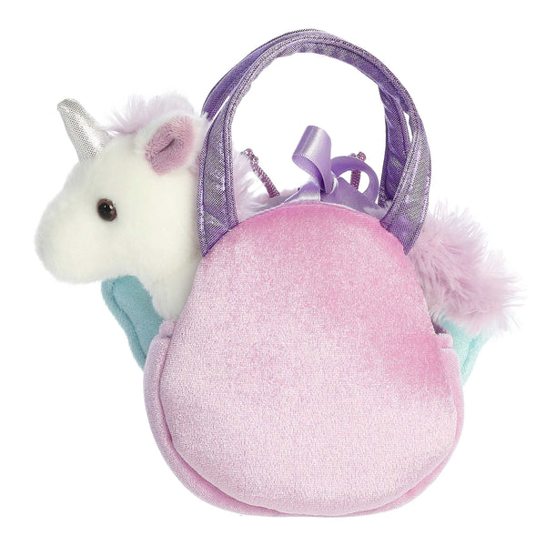 Fancy Pals White/Purple Unicorn Plush and Butterfly Purse Set