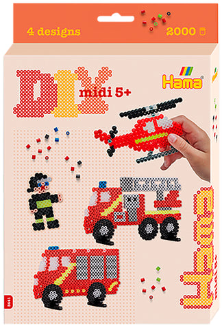 Hama: Midi Beads Hanging Box Fire Fighter - Ages 5+