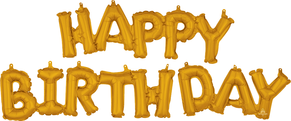 Block Phrase Happy Birthday AIR-FILL Balloon Kit