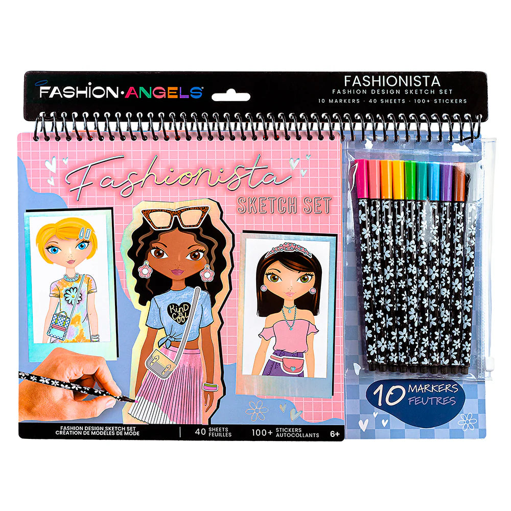 F. Angels: Fashionista Sketch Set with Markers - Ages 6+