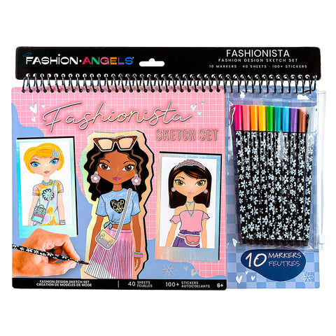 F. Angels: Fashionista Sketch Set with Markers - Ages 6+