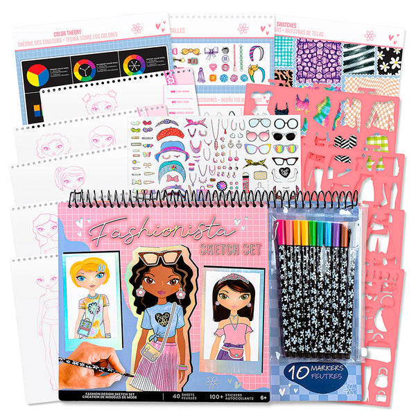 F. Angels: Fashionista Sketch Set with Markers - Ages 6+
