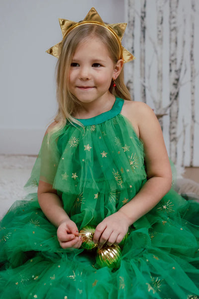 GP: Christmas Tree Dress with Headpiece - Size 3-4