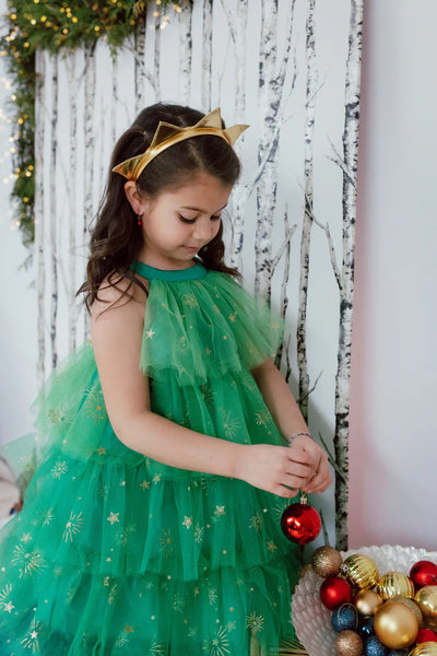 GP: Christmas Tree Dress with Headpiece - Size 3-4